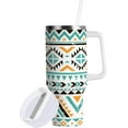 thumbnail image 2 of Boho Aztec 30 oz Tumbler with Handle, Stainless Steel Vacuum Insulated Sports Water Bottle, Leak-proof Travel Coffee Mug Cup with Lid and Straw for Water, Iced Tea or Coffee, 2 of 6