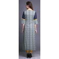 thumbnail image 4 of Bimba Indigo Blue5 Shibori Ikat printed straightÂ&nbsp;kurtisÂ&nbsp;for women panel kurta summer tunic XXX-Large, 4 of 5