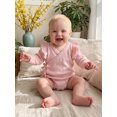 thumbnail image 3 of Cjfdfy Newborn Baby Girls Knit Sweater Romper Ruffle Long Sleeve Eyelet Embroidery V Neck Side-tie Jumpsuit Little Baby Cute Sweet Fall Winter Sweater 0-6M, 3 of 8