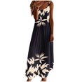 thumbnail image 2 of Staron Robes d'Été pour Femmes 2025 en Liquidation à Moins de 10 $ Robe d'Été Ample à Col en V Boho à Bretelles Spaghetti Sans Manches Robe de Plage Florale Décontractée pour Voyage et Vacances Longue Maxi, 2 of 5