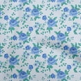 thumbnail image 1 of oneOone Cotton Poplin Blue Fabric Florals Sewing Craft Projects Fabric Prints By Yard 42 Inch Wide, 1 of 5