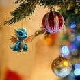 thumbnail image 4 of Dragon Christmas Ornaments 3.14 Inch Acrylic Christmas Tree Hanging Decorations Set Cute Cartoon Dragon Figurines for Home Car Holiday Vacation Themed Decor Party Supplies, 2D, 4 of 5