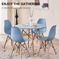 thumbnail image 5 of 5 Piece 31.5'' Round Dining Table Set for 4, Kitchen Table & Chairs Set of 4, Mid-Century Modern Table W/ 4 Chairs for Home, Living Room, Apartment, Wood Legs, Metal Frame, Blue, 5 of 10