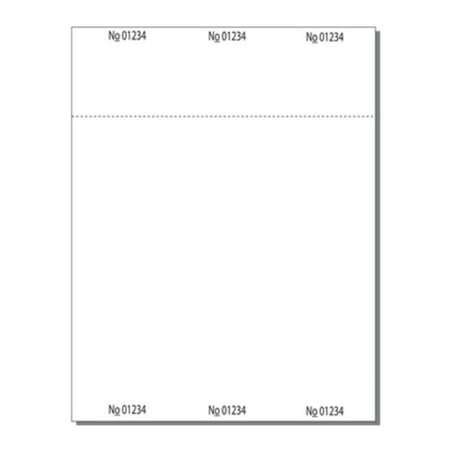 Print-Ready Numbered Ticket Sheets, 8-1/2" x 13", 8 Tickets Per Sheet, Perfed Stubs, Consec Numbers & Info Lines, Ticket Size: 2-1/8" x 6-1/2" on White 67lb Vellum - 250 Sheets (2,000 Tickets)