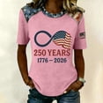 thumbnail image 2 of Youpwaven Women's USA 250th Anniversary T-Shirt, Patriotic Infinity American Flag Graphic Top, 1776-2026 Independence Day Round Neck Tee, 250 Years Celebration Shirt, 2 of 5