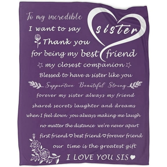 Houssay Purple Inspirational Words Flannel Fleece Throw, 50” x 60”