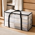 thumbnail image 2 of Clear Plastic Storage Bag,Transparent Zippered Organizing Tote,Space Saving Closet Organizer for Clothes Bedding and Travel Packing, 2 of 7