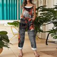 thumbnail image 5 of 2026 New Halloween Overalls for Women LinenSleeveless Plus Size Floral Print Jumpsuits Spaghetti Strap Rompers Spring Summer, 5 of 6