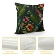thumbnail image 4 of COMIO Tropical Tree Throw Pillow Cover Flowers Hibiscus Blooming Strelitzia Protea Palm Leaves Parrot Ara Toucan Decorative Square Pillow Case for Home Bedroom Living Room Cushion Cover, 4 of 5