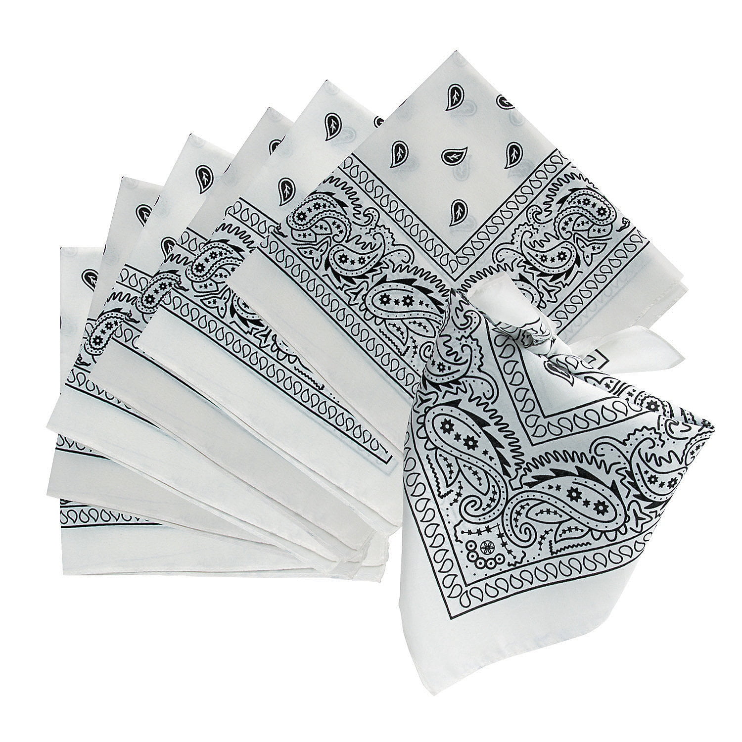 White Bandanas Party Wear 12 Pieces