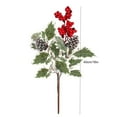 thumbnail image 3 of 16in Artificial Christmas Leaf and Red Berry Bouquet – Handmade Plastic Flower Arrangement for Holiday Decor, Table Centerpiece, DIY Craft & Garden Display, 3 of 5