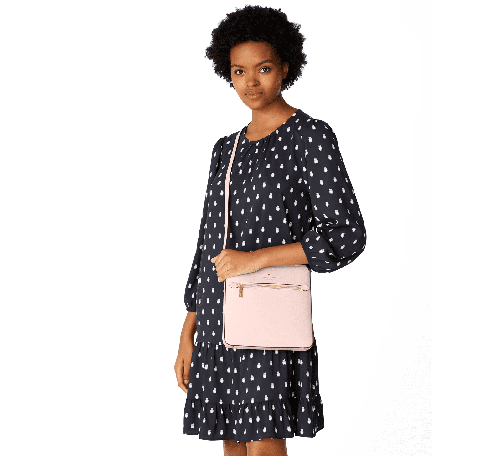 Kate Spade Sadie North South Peony Blossom Saffiano Leather Crossbody Bag K7379