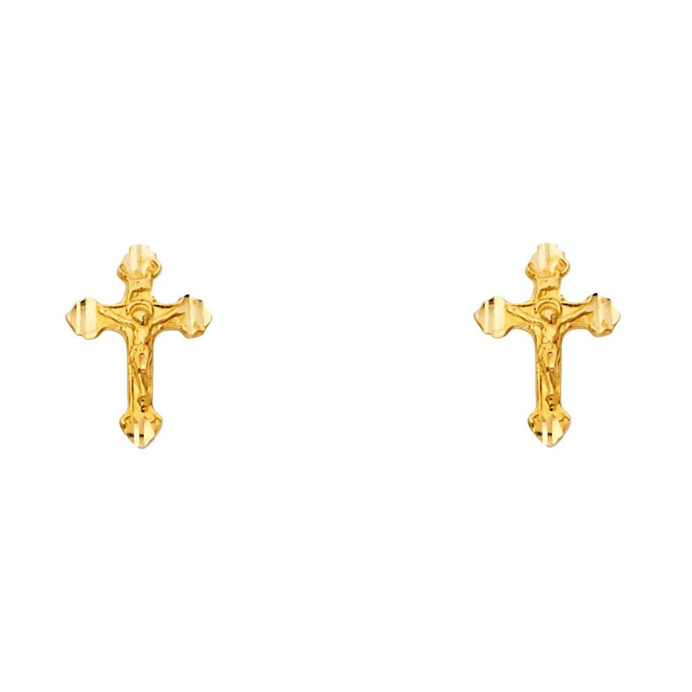 14KY Cross Post Earrings