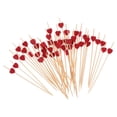 thumbnail image 1 of 100 Uds. De de cóctel con de corazón, palillos de frutas para sándwich, suministros para fiestas rojo Colcomx Palitos de frutas, 1 of 8