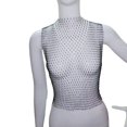 thumbnail image 2 of Crop Tops de malla Clubwear Outfits Camisole Bikini Tank Top para Cosplay Festival cuello redondo negro Salvador Dali Top corto de malla, 2 of 7
