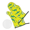thumbnail image 2 of Oven Mitts and Pot Holders 4 Piece, Teal Hammerhead Shark High Heat Slip Resistant Oven Mitt and Trivets Set Kitchen Oven Glove Pot Holders for Cooking Baking Grilling, 2 of 7