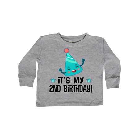 

Inktastic 2nd Birthday Party Hat Gift Toddler Boy or Toddler Girl Long Sleeve T-Shirt