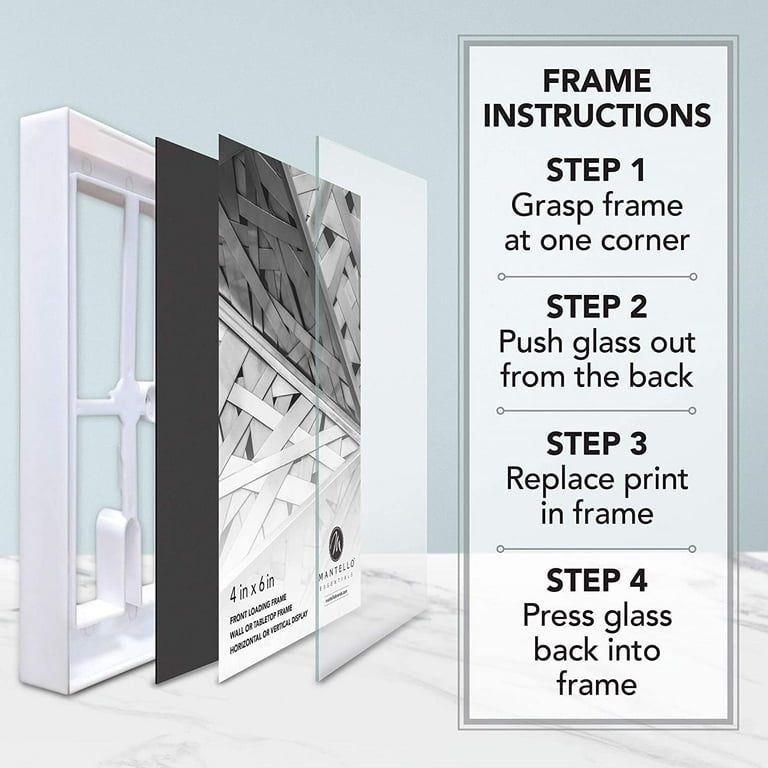Mantello Picture Frames 4x6 Set of 12 - Small Picture Frame, Front Loading  4 x 6 Frame Set - Wall Frames, White Picture Frames, 4x6 Picture Frames- 12