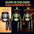thumbnail image 6 of Rimyaw Kids Halloween Pajamas Set, Glow in the Dark Skeleton Sleepwear, 2-Piece cottom Long Sleeve PJs for Boys and Girls, Black, Size 5T, 6 of 7