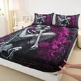 thumbnail image 3 of Castle Fairy Boys Girls Skeleton Couple Lover Twin Sheet Sets 3pcs,Happy Valentine's Day Twin Fitted Sheet Microfiber,Chic Floral Rose Breathable Flat Sheet,Super Cozy Room Decor, 3 of 7