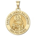 thumbnail image 2 of PicturesOnGold.com Sanctus James Salomone Religious Medal - 2/3 inch Size of Dime, Solid 14K White Gold, 2 of 3