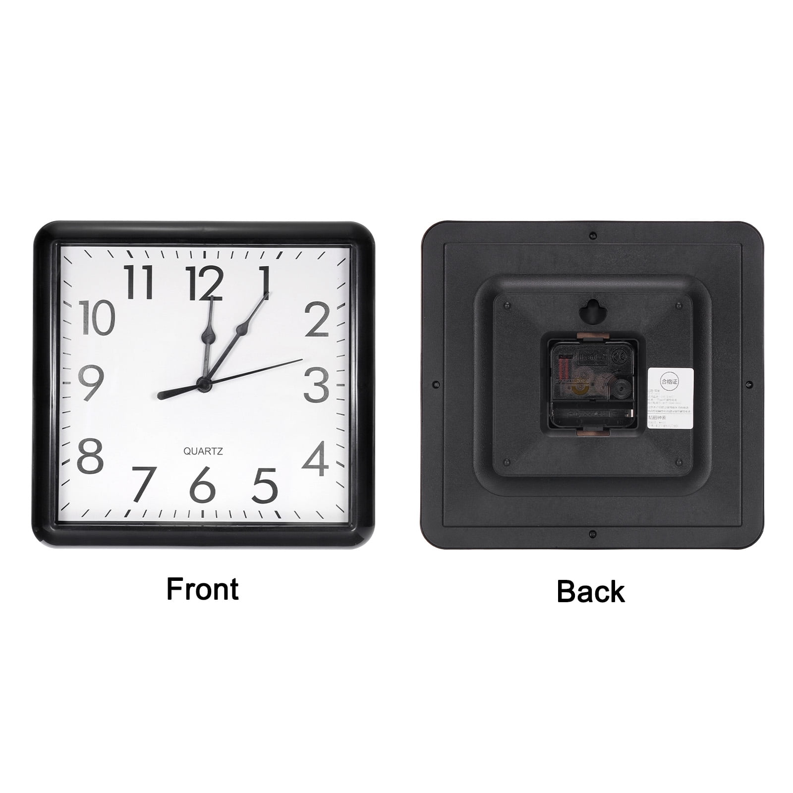 Uxcell 9x9 inch Wall Clock Quartz Battery Operated Silent Non-Ticking Square Wall Clocks Black