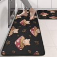 thumbnail image 2 of Kitchen Rugs Sets Of 2,Red Mushroom Cartoon Black Pattern Anti Fatigue Kitchen Mat Rugs Non Slip Washable,Decorative Kitchen Floor Mats for Kitchen,Sink,Laundry,17"x47"+17"x47", 2 of 5