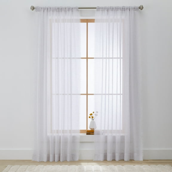 Better Homes & Gardens Solid Fringe Rod Pocket Curtain, Single Panel, Cream, 50" W x 84" L