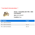 thumbnail image 2 of Starter - Compatible with 1996 - 2003 Ford Windstar 1997 1998 1999 2000 2001 2002, 2 of 2