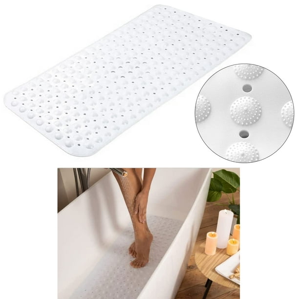 1 Strong Suction Grip 27" x 14" Bath Mat Textured Rubber NonSlip