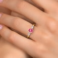 thumbnail image 4 of Gem Stone King 10K Yellow Gold Pink Mystic Topaz and Lab Grown Diamond Engagement Ring for Women | 1.80 Cttw | Round 6MM | Gemstone November Birthstone | Size 7, 4 of 6