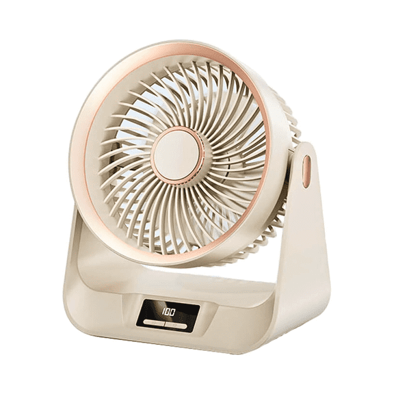 SpaceMuse Portable Desk Fan with LED Light, 6 in 35ft Powerful Airflow, 5 Speeds, 35db Quiet Table Air Circulator Fans for Whole Room, Timer Silent Table Travel Fan, White
