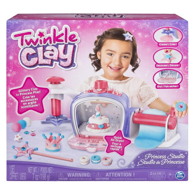 Twinkle Clay – Princess Studio, Makes Sparkly Air-Dry Clay Creations, for Ages 4 And up