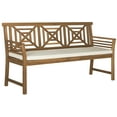 thumbnail image 2 of Safavieh Del Mar Outdoor Modern 3 Seat Garden Bench with Cushion, 2 of 7