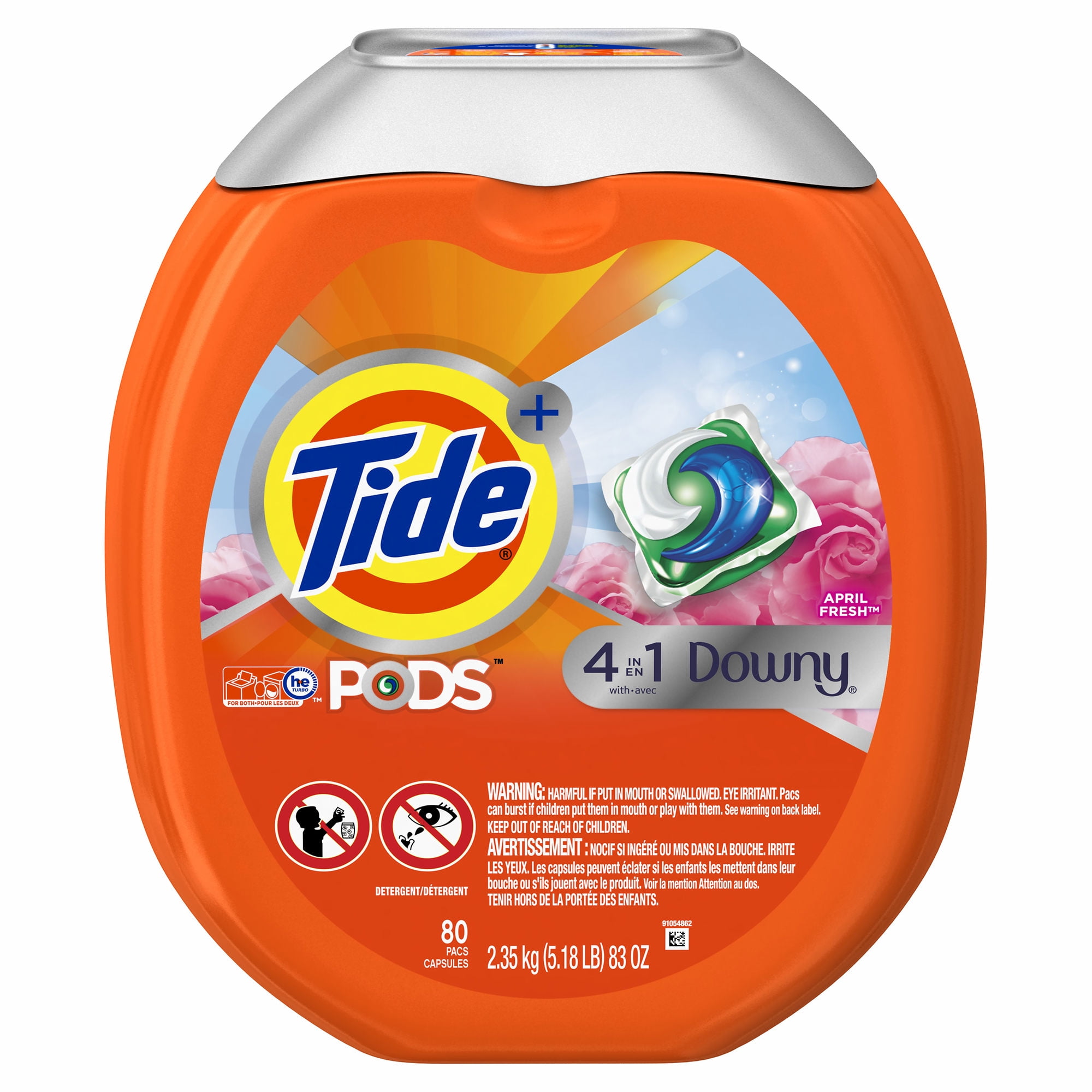 Tide PODS Plus Downy HE Turbo Laundry Detergent Pacs, April Fresh, 80 ct. - 2