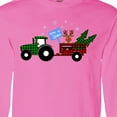 thumbnail image 4 of Inktastic Plaid Christmas Tractor with Cute Reindeer Long Sleeve T-Shirt, 4 of 5