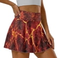 thumbnail image 5 of HELLHERO Built-in Shorts Tennis Skirt, Lava Cracks Inner Pockets 2 Side Pockets Athletic Skorts for Daily Wear Yoga Golf, 5 of 9