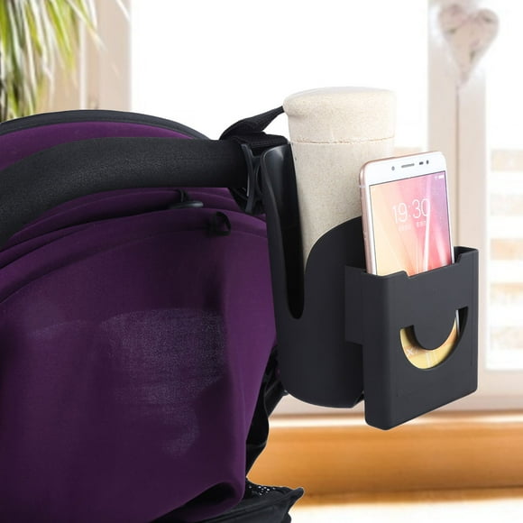 2-In-1 Functions Baby Stroller Cup Holder Stroller Cup Holder Practical Carriage Black