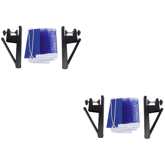 2 PCS Portable Adjustable Table Tennis Net Set with Training Accessories for Pong Practice and Play