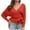 Red, variant on Lilgiuy Woman Tight-Fitting V-neck Pleated Knit Long Sleeve Pullover Sweater Top,Red,4(S) Winter Dresses for 2022