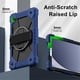 thumbnail image 4 of Funda Resistente a Golpes para Samsung Galaxy Tab A11, Funda Protectora de Silicona + Capa de PC Anti Caída con Asa Giratoria de 360°, Soporte, Correa para el Hombro, Azul Oscuro, para Galaxy Tab A11, 4 of 8