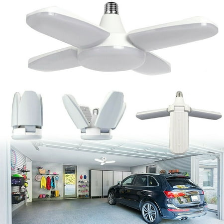 

Hesroicy Folding LED Garage Light Bulb Fan Shape Ceiling 30-60W Home Shop Workshop Lamp