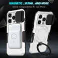 thumbnail image 5 of Allytechgroup Magnetic For iPhone 15 Pro Max Case with Ring, [1x Screen Protector] [Slide Camera Cover] Military Grade Drop Protection Back Cover For iPhone 15 Pro Max, White, 5 of 10