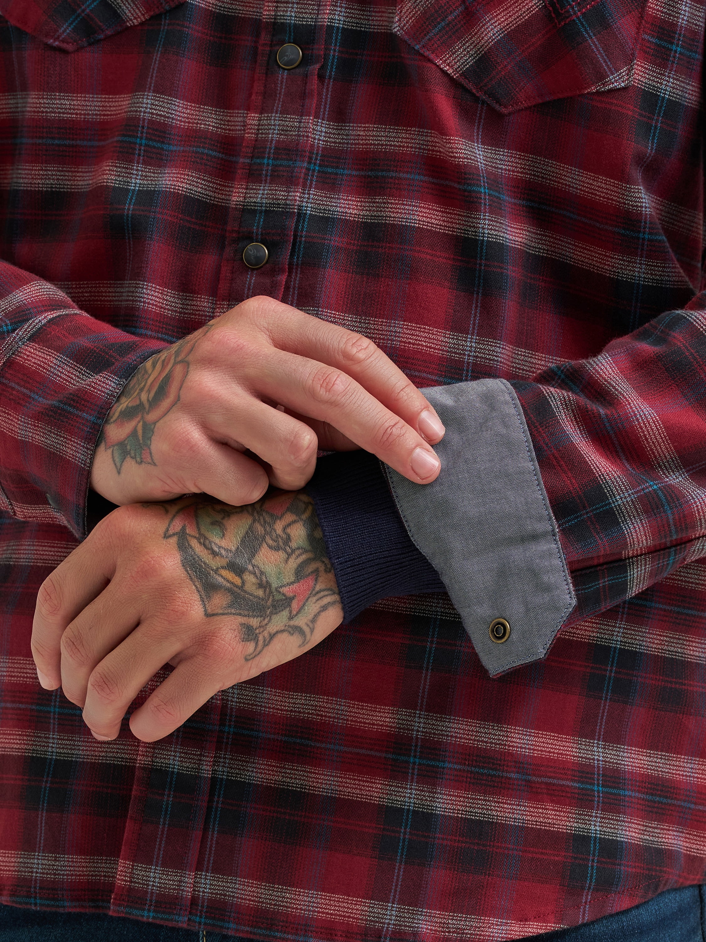 Wrangler® Men's and Big Men's Regular Fit Long Sleeve Fashion Twill Plaid Shirt, Sizes S-2XL