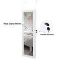 thumbnail image 4 of Topbuy Door Mounted Mirrored Jewelry Cabinet with LED Lights, Lockable, White, 4 of 7