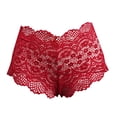 thumbnail image 4 of vigerkar Women's Hollow Sexy Lace High Waist Panties Breathable See Through Underwear Red, M, 4 of 6