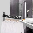 thumbnail image 3 of Perchero de pared, perchero plegable con gancho para balcón, baño, dormitorio, lavadero (negro, 1), 3 of 5