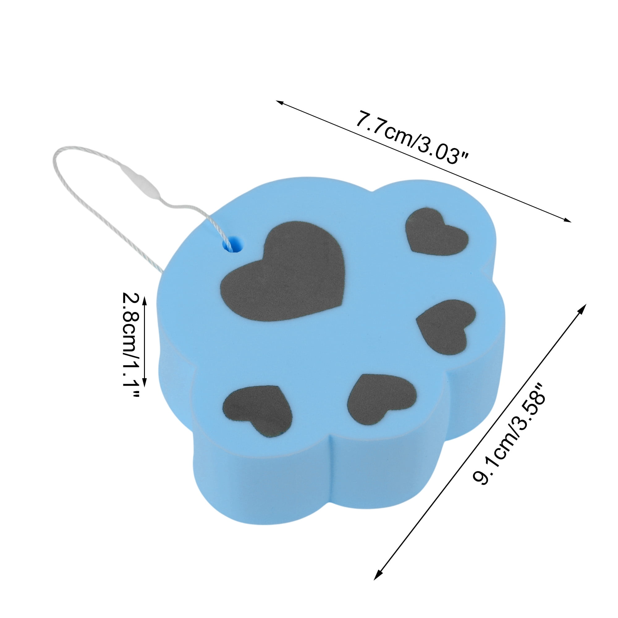Unique Bargains Cat Claw Bath Sponge Body Scrubber 1 Pc Sky Blue