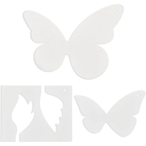 3pcs Butterfly Quilting Rulers and Template 3 Styles Acrylic Wing Sewing Machine Free Motion Quilting Templates Quilting Stencil Supplies for Simple Secondary Quilting Design