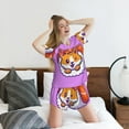 thumbnail image 3 of "Wukai Corgi In Sushi Roll Women's Pajama Set - Short-Sleeve Top and Shorts with Elastic Waistband and Pockets for Loungewear, Yoga, and Casual Wear-Medium, 3 of 8